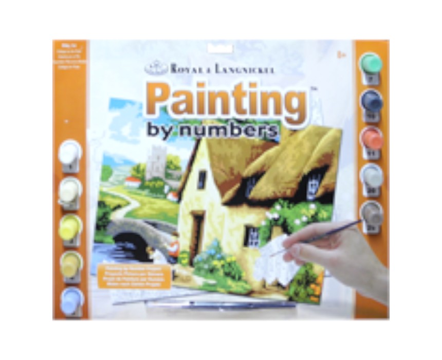Cottage by the River Painting by Numbers