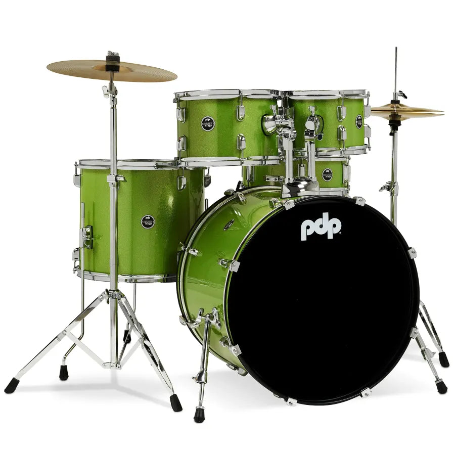 PDP CENTERstage 5-Piece Complete Drum Kit 22", Electric Green Sparkle