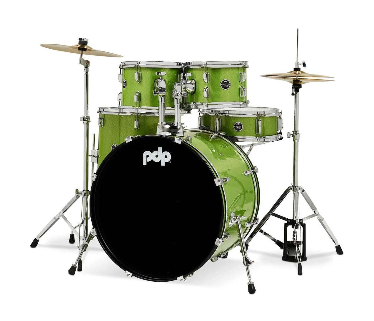 PDP CENTERstage 5-Piece Complete Drum Kit 22", Electric Green Sparkle
