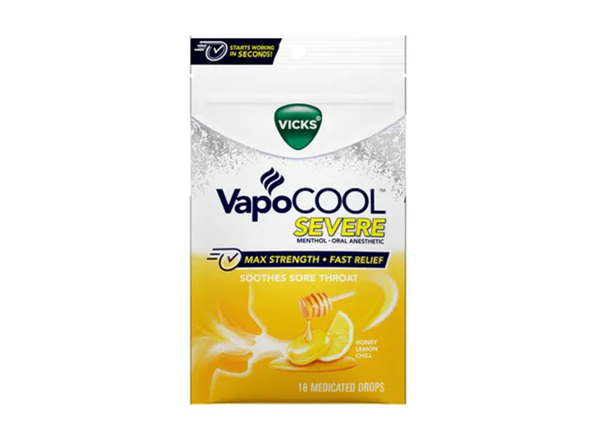 Vicks Vapocool Honey & Lemon Drops 18 Pieces