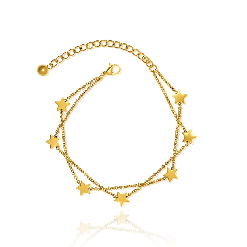 Stars Collector Double Layer Bracelet Gold Plated