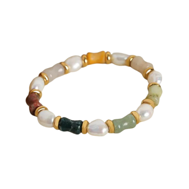 Galaxy Fusion Freshwater Pearl and Natural Stones Bracelet
