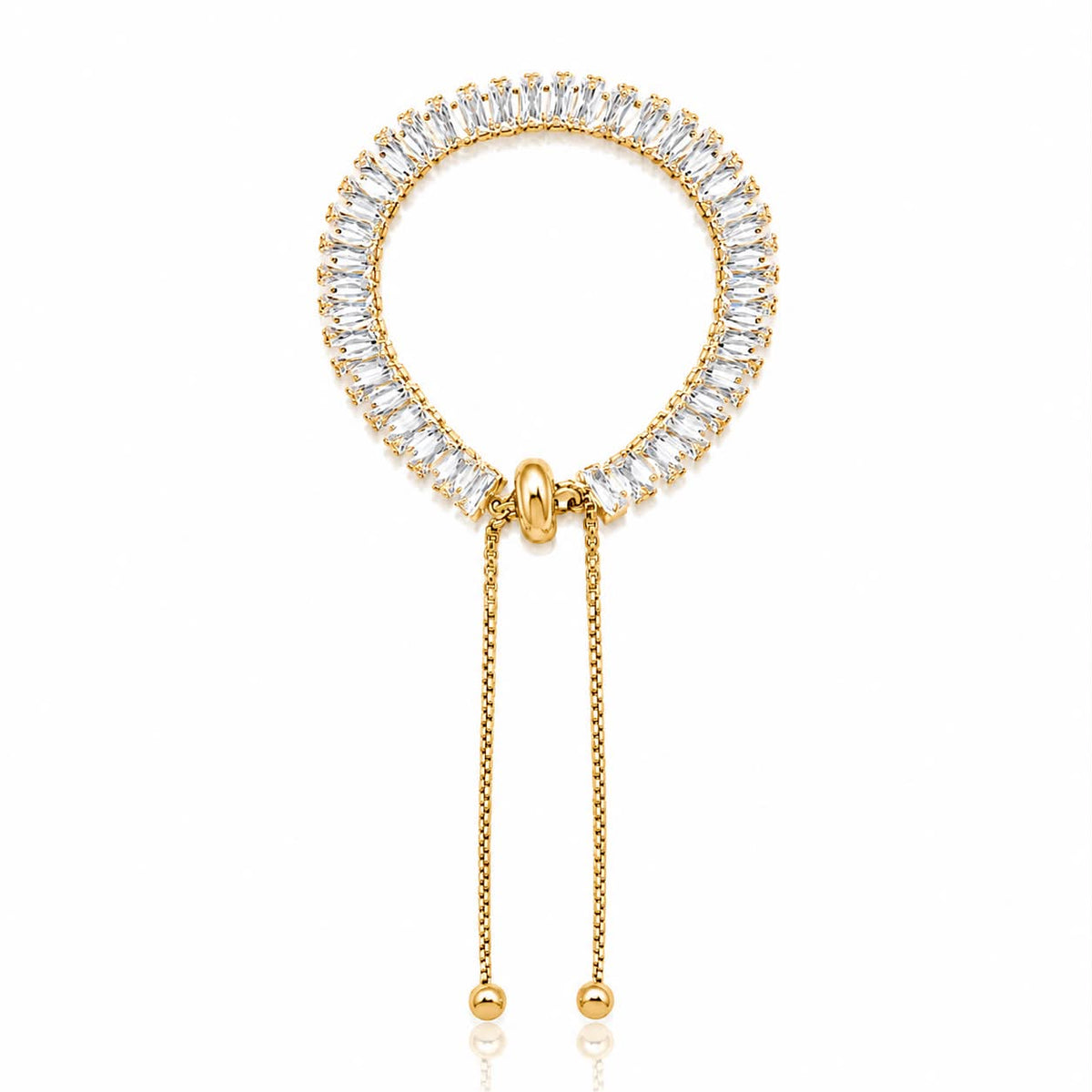 Shiny Adjustable Tennis Bracelet Gold Plated