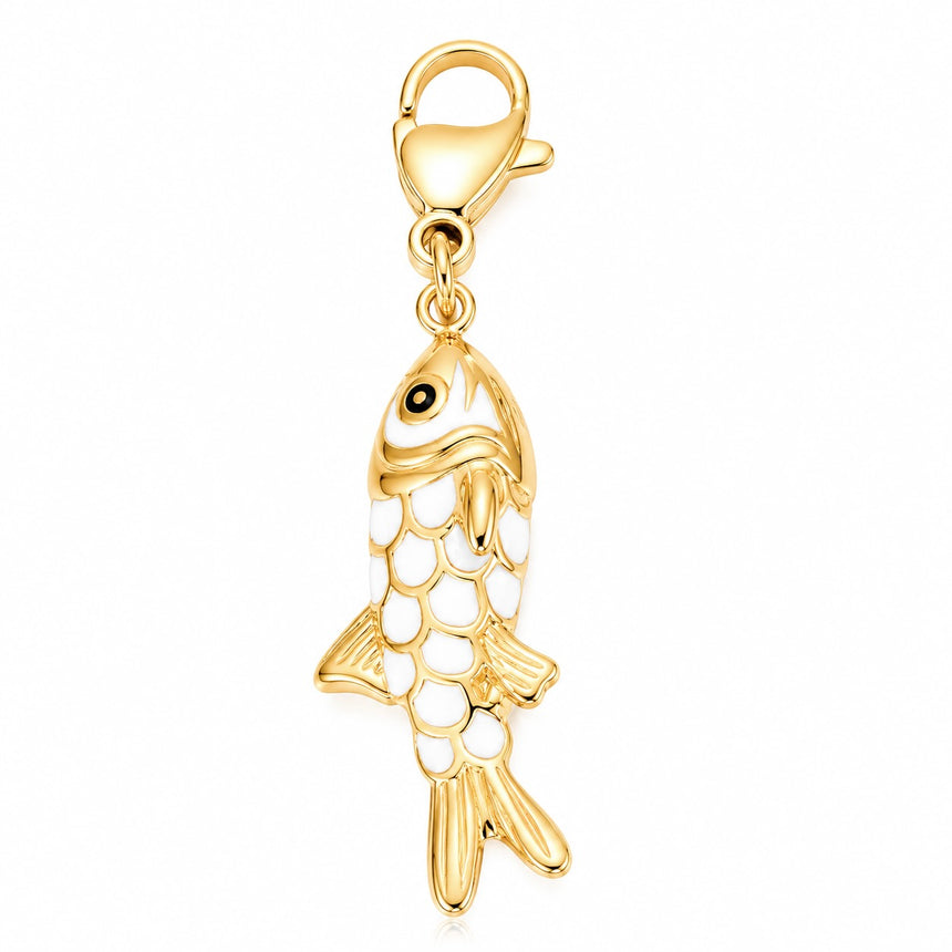 White Flow Fish Charm