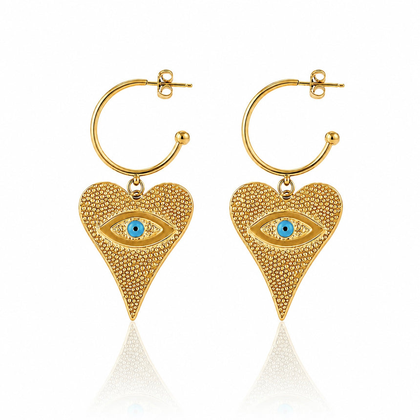 Protection Eye Heart Earrings