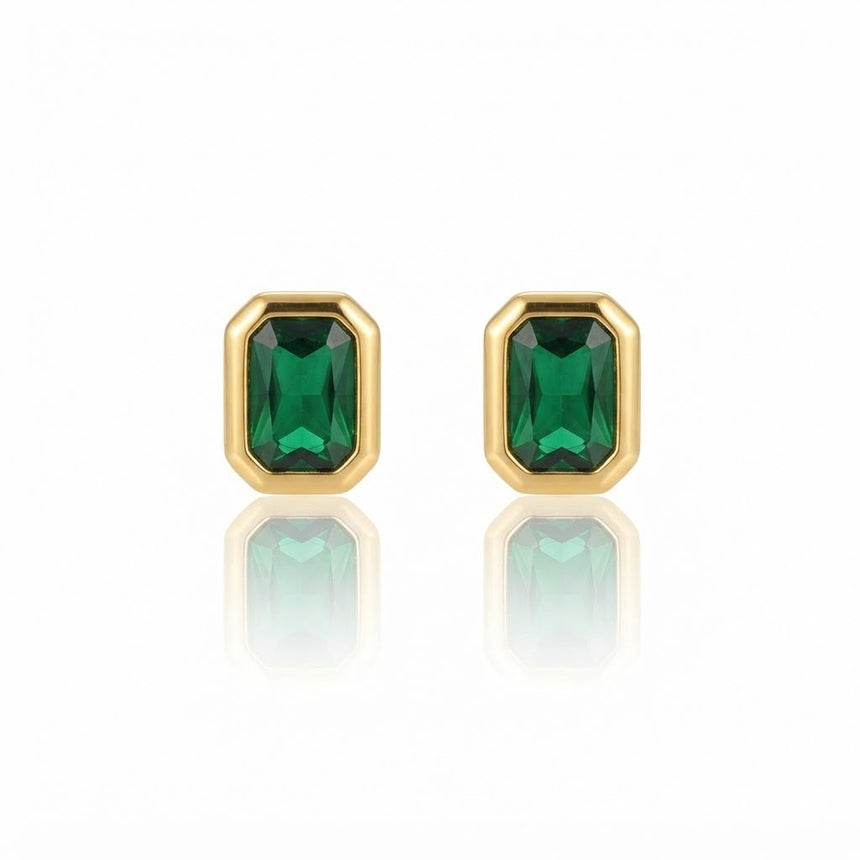 Emerald Green Stud Earrings