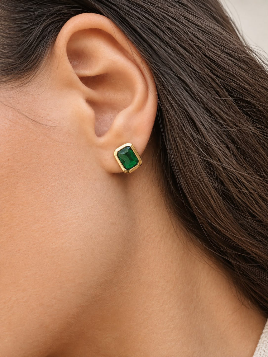 Emerald Green Stud Earrings