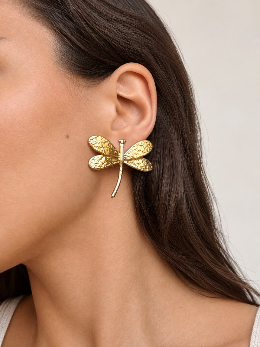 Dragonfly Earrings - Gold