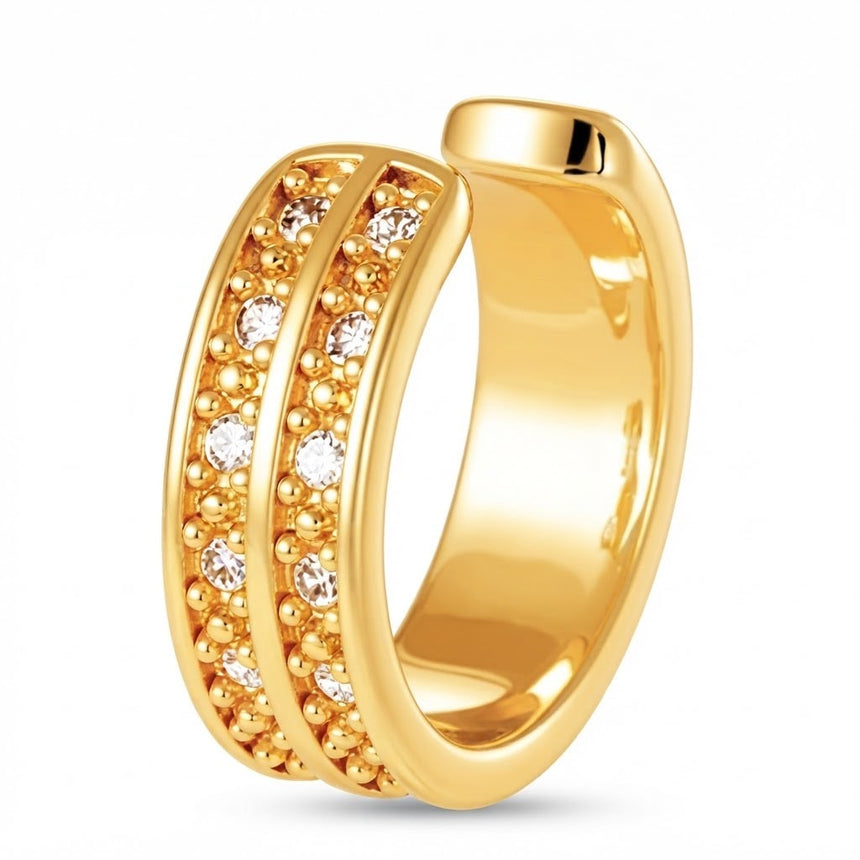 Twin Star 2 Sided Ear Cuff Gold - 1 Piece