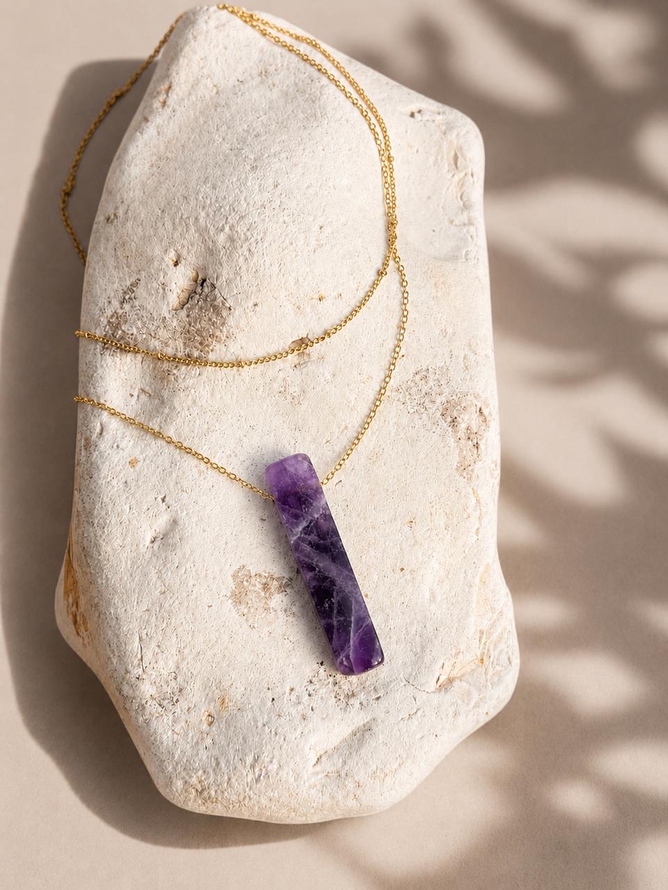 Amethyst Double Layer Natural Stone Necklace
