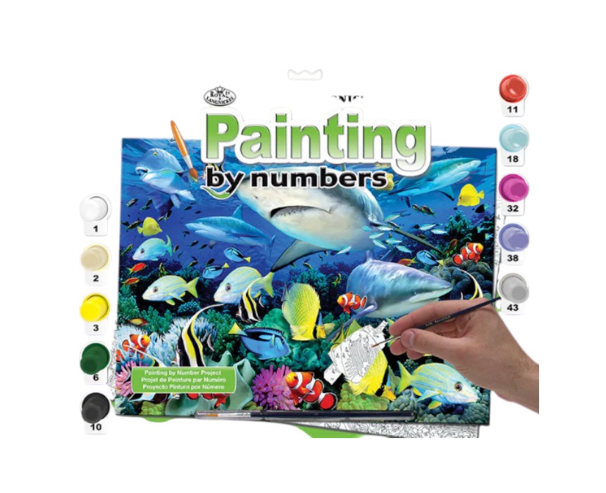 Reef Sharks Painting by Numbers