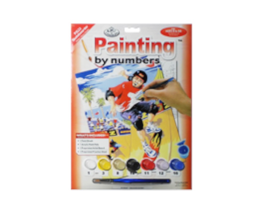 Skateboarder Painting by Numbers