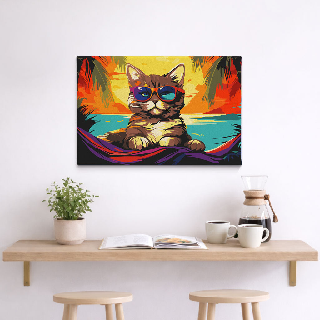 UPaint Cat on Vacation Paint By Numbers Kit
