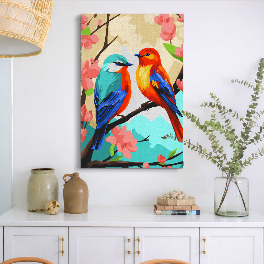 Vivid Birds Perch Paint By Numbers Kit