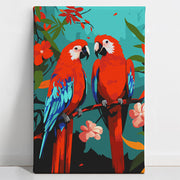 Red Parrots Harmony Paint By Numbers Kit