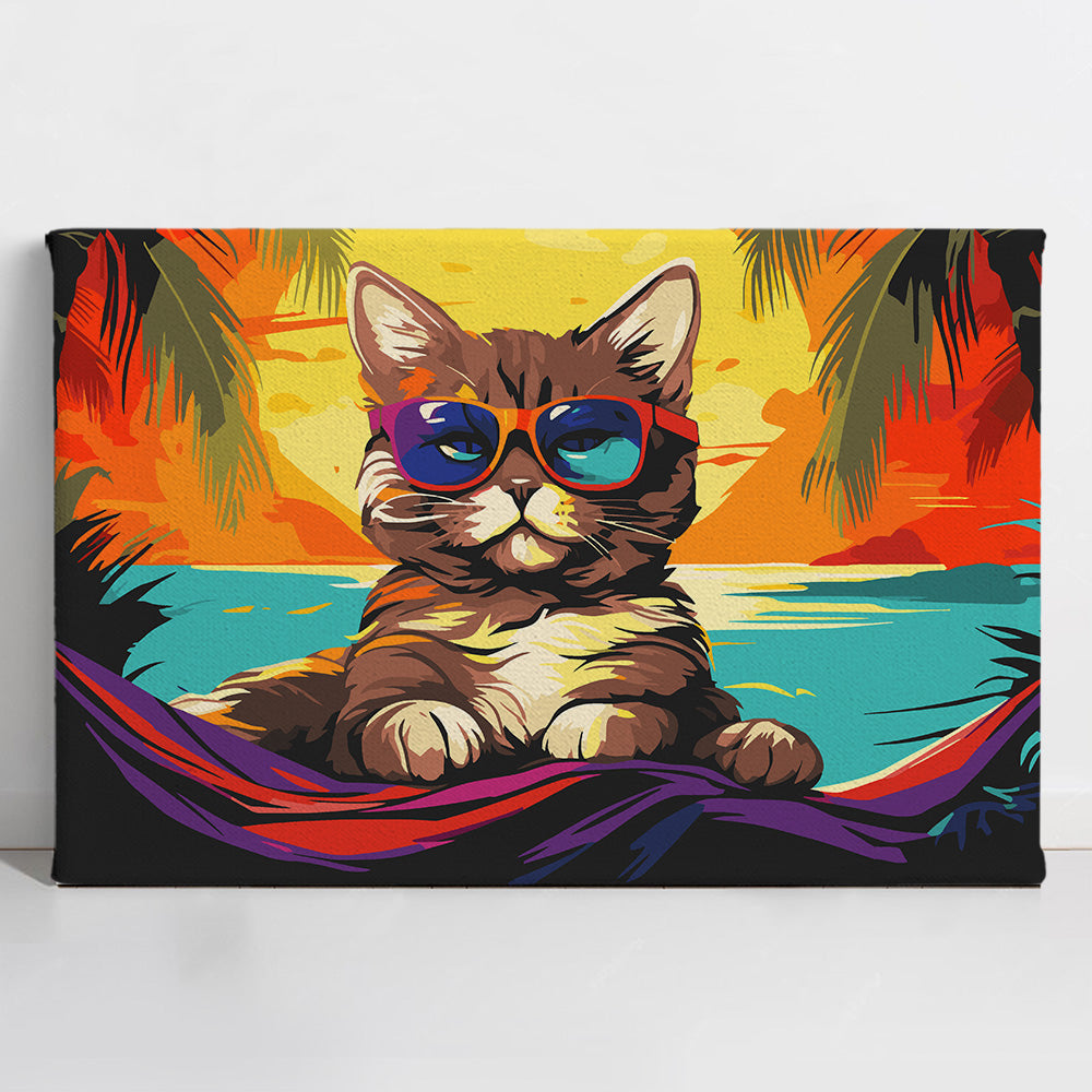 UPaint Cat on Vacation Paint By Numbers Kit