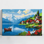 Alpine Lakeside Village Paint By Numbers Kit