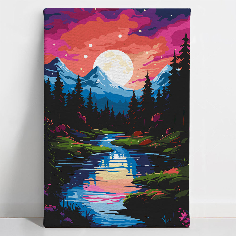 Mountain Moonlight Peace Paint By Numbers Kit
