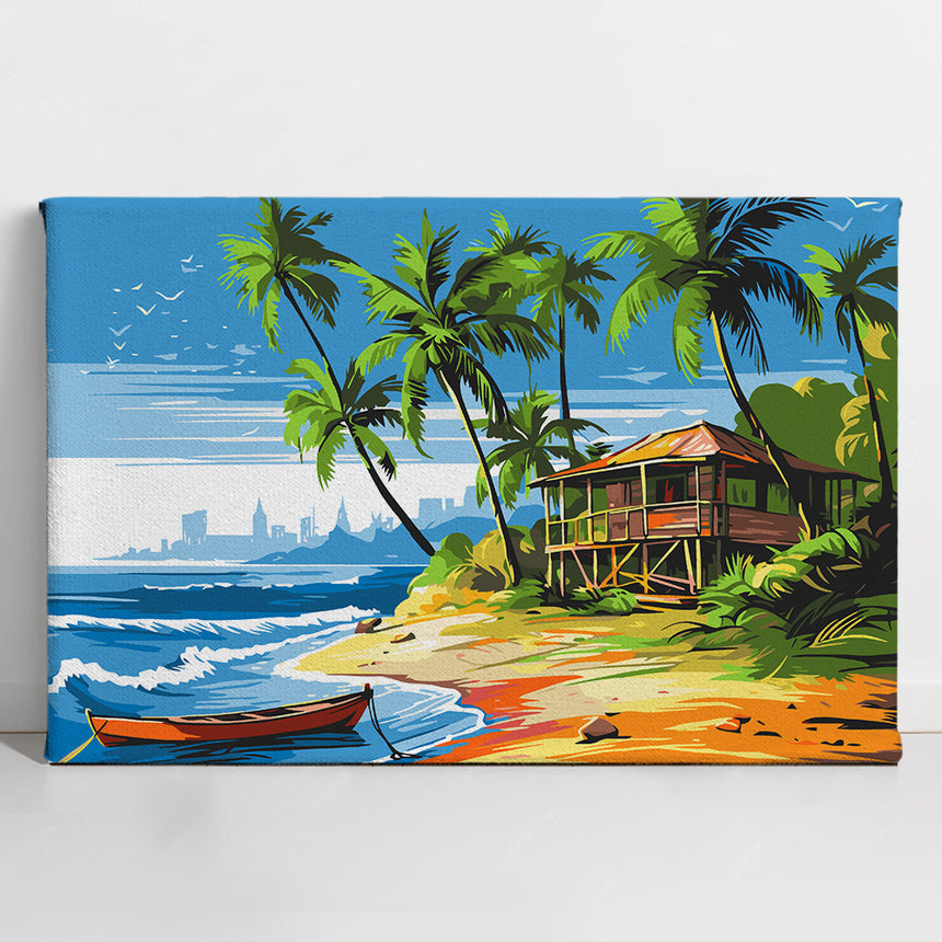 Rest House by the Beach Paint By Numbers Kit