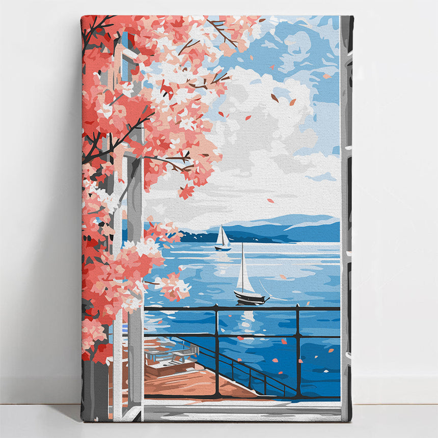 Lakeside Window Panorama Paint By Numbers Kit