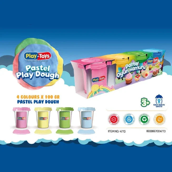 Pastel Play Dough 4x100GR by TOY-FUN