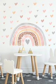 Pastel Rainbow Kids Wall Sticker Set