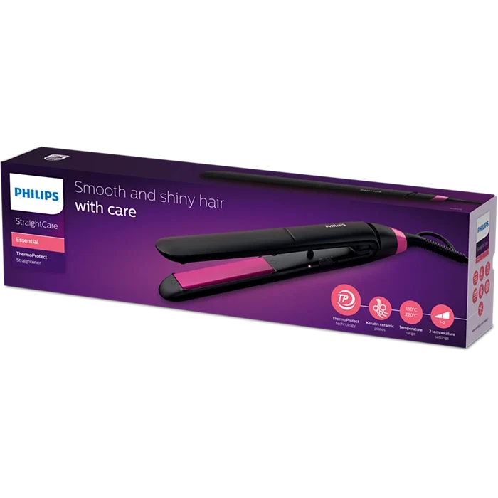 Philips hair straightener with 100mm long plates for fast styling