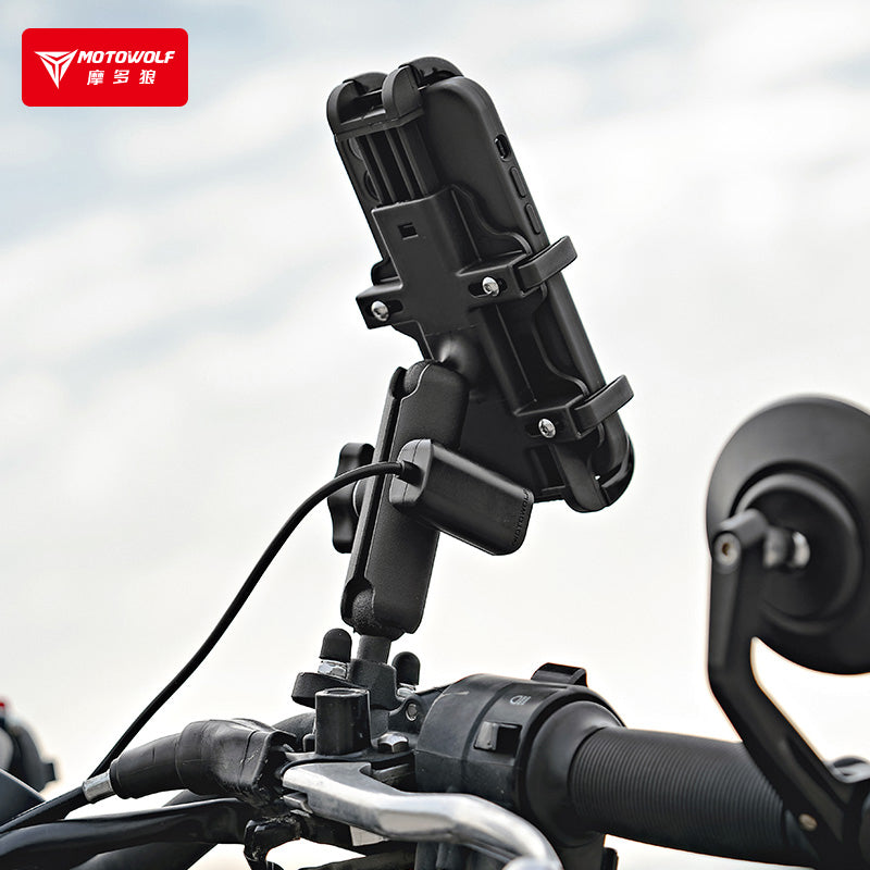 MOTOWOLF Fast-Charging Motorcycle Phone Holder