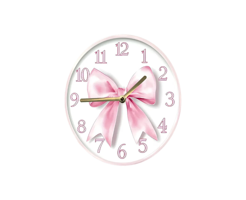 Pink Ribbon Kids Wall Clock