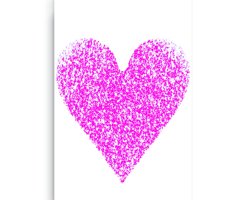 Pink Heart Digital Print Canvas