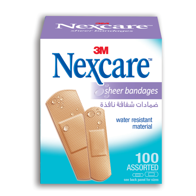 Nexcare Plastic Sheer Bandages Assorted 100 Pack