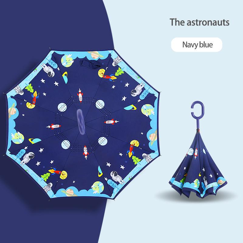 Kids Inverted Umbrella with C-Handle - Space Space