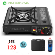 Portable gas stove with accessories for camping and outdoor use