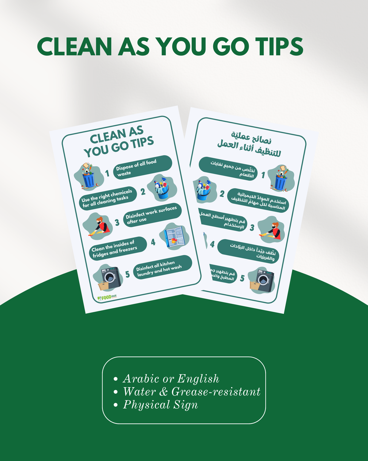 Clean As You Go Tips Water And Grease Resistant