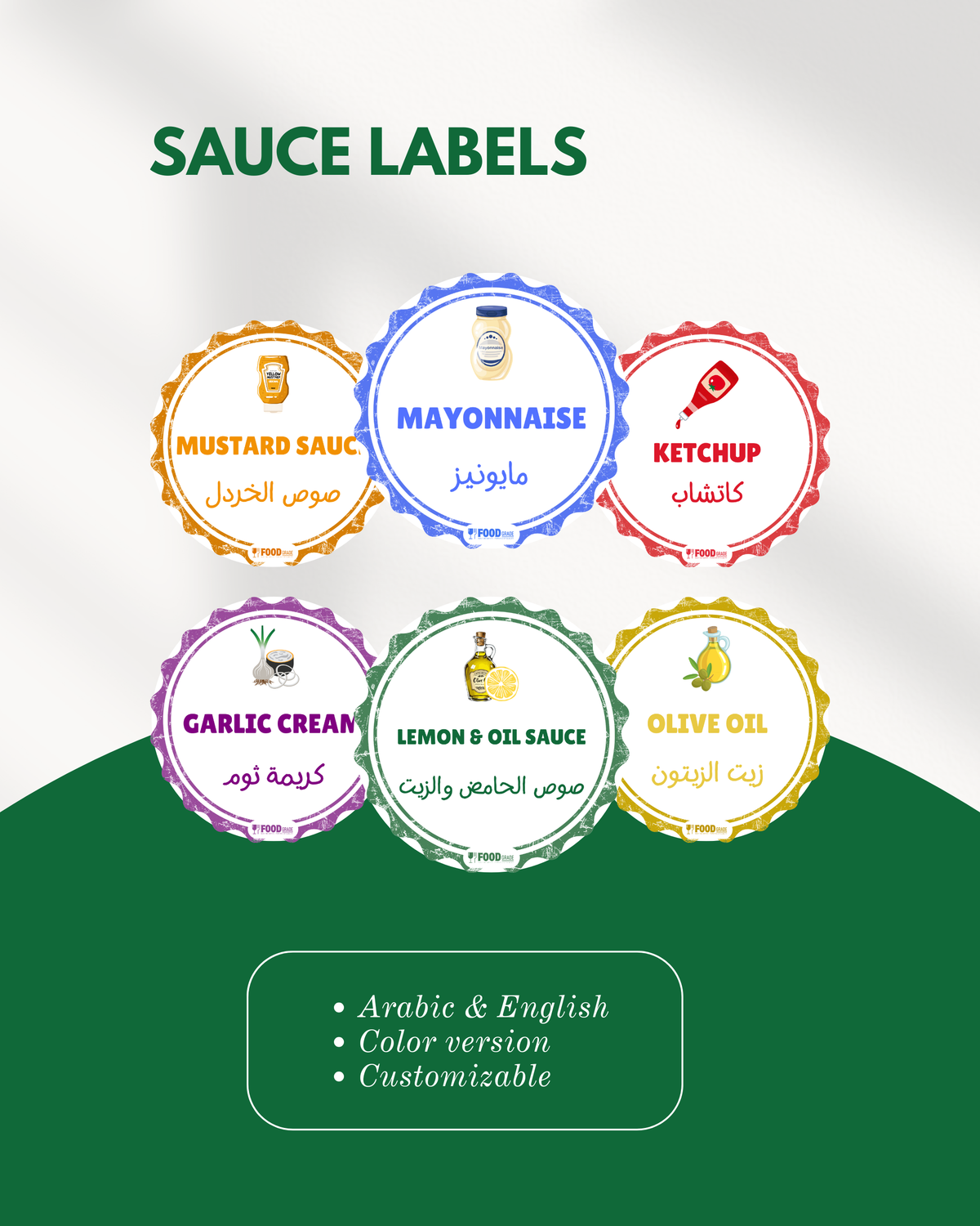 Set Of Sauce Labels