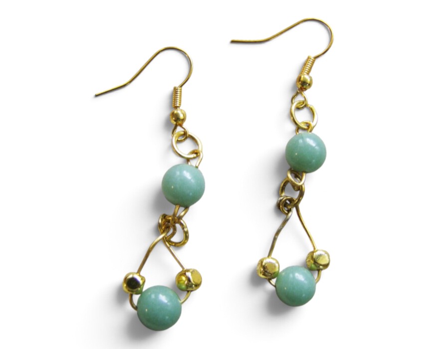 Green Jade Earrings 8mm