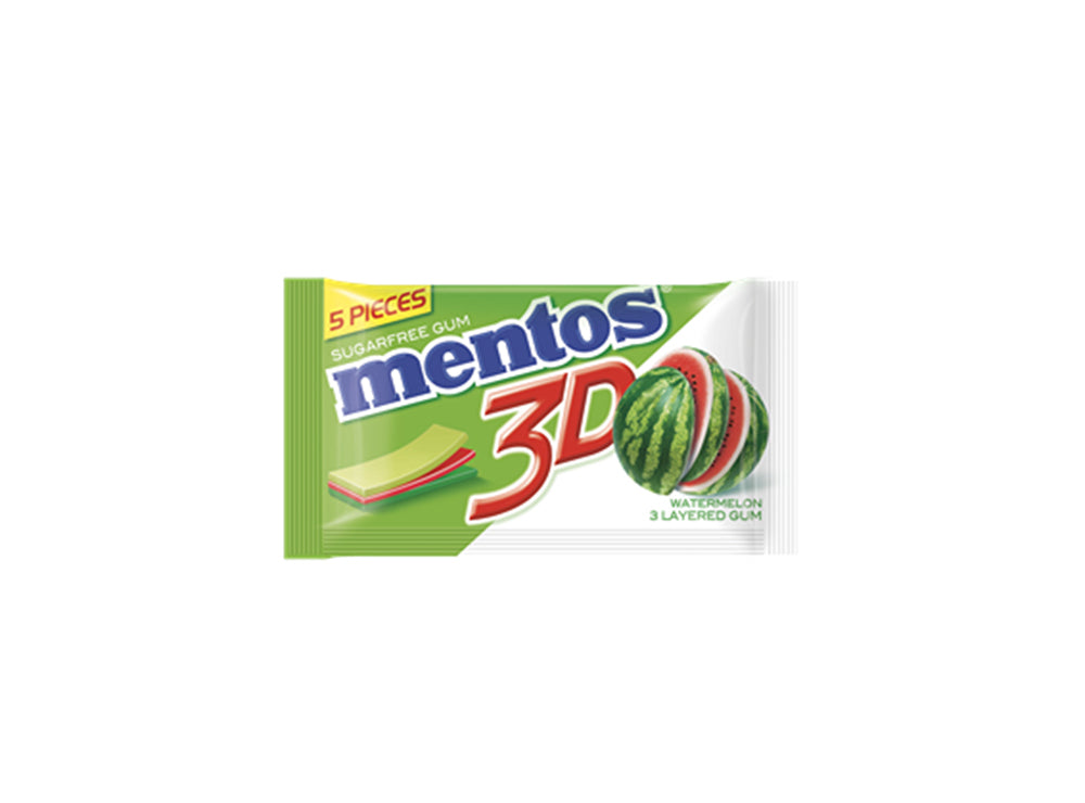 Mentos 3D Watermelon Gum 5 Pieces