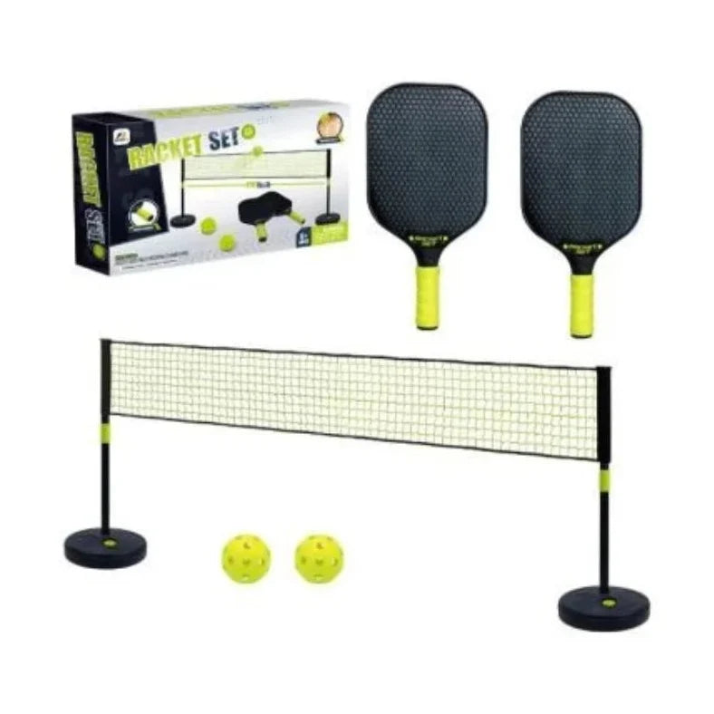 RACKET SET WITH ADJUSTABLE NET by AJ Sports