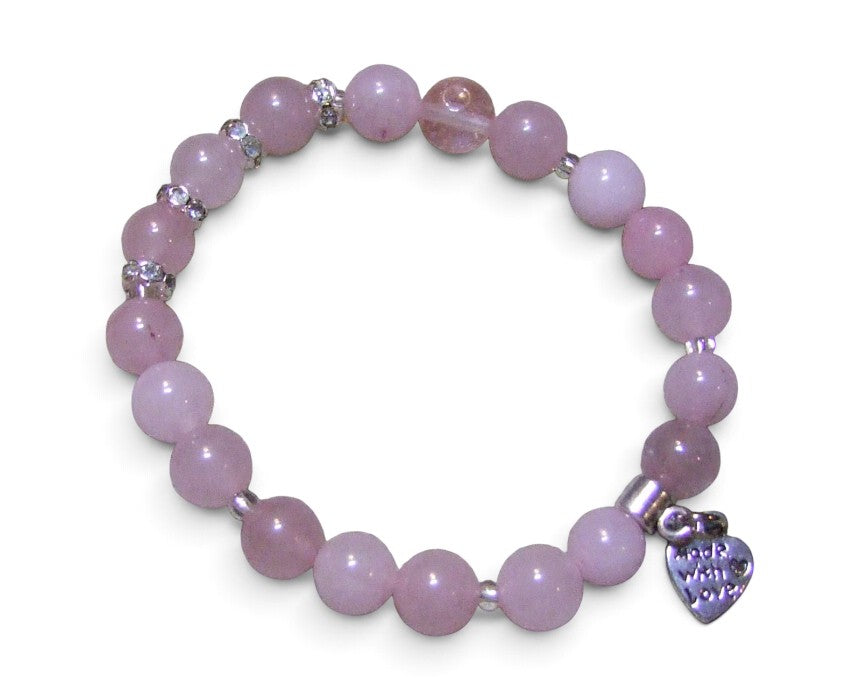 Natural 8mm Rose Quartz Bracelet