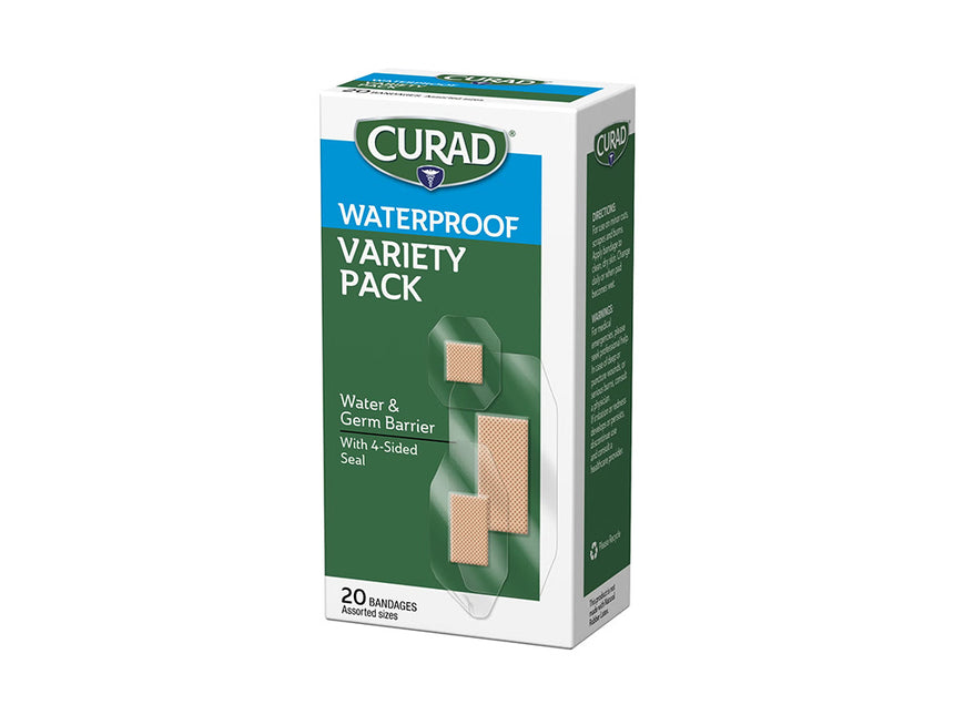 Curad Waterproof Variety Pack Plaster 20 Pieces