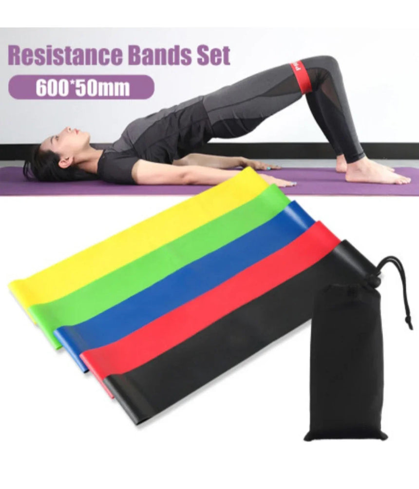 Set of 5 mini loops resistance bands with 5 different levels