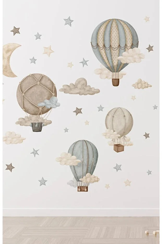 Retro Balloons Kids Wall Sticker Set