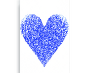 Royal Blue Heart Digital Print Canvas