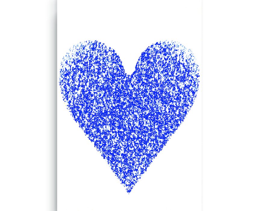 Royal Blue Heart Digital Print Canvas