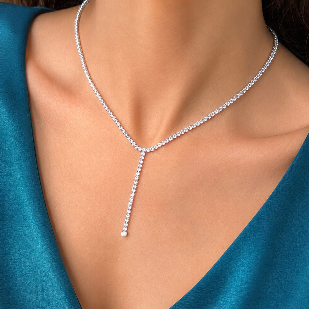 Long Luxurious Tennis Necklace