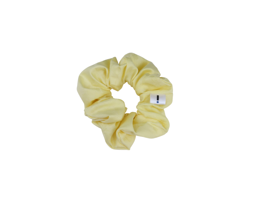 Upcycled Scrunchie in Butter Yellow