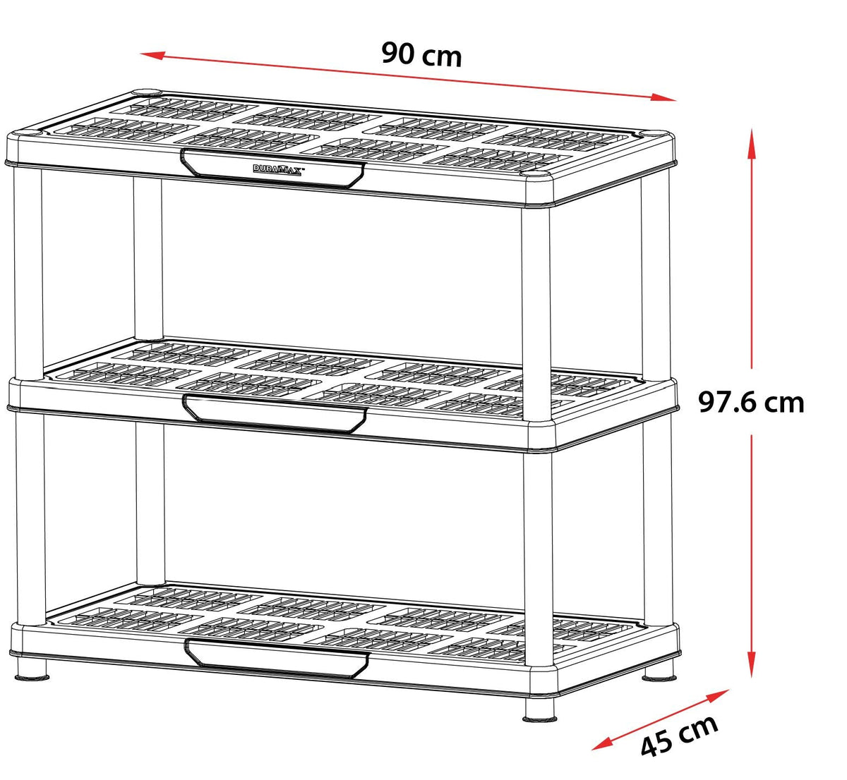 Duramax Plastic Shelving Rack Black Storage & Organization Duramax Plastic Shelving Rack Black Duramax Plastic Shelving Rack Black The German Outlet