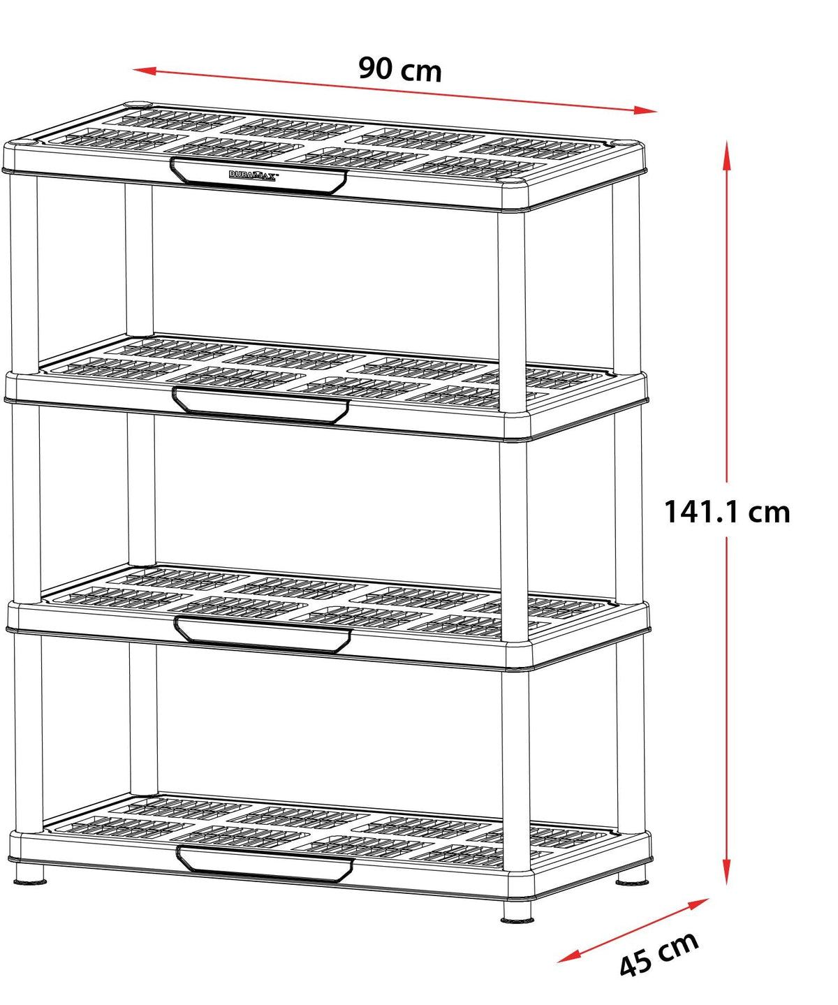 Duramax Plastic Shelving Rack Black Storage & Organization Duramax Plastic Shelving Rack Black Duramax Plastic Shelving Rack Black The German Outlet
