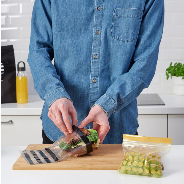 IKEA Resealable Bag Black Yellow