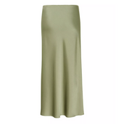 Satin Midi Skirt - Olive Sage